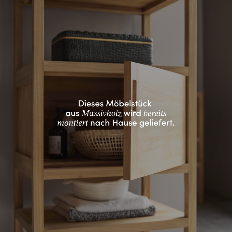 Arty - Hochschrank aus massivem Teakholz