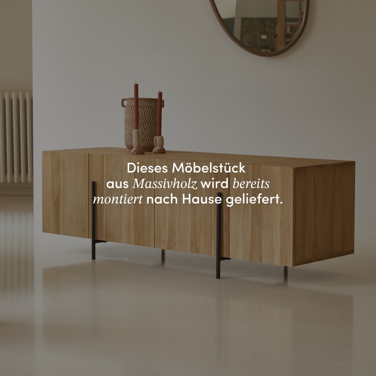 Honorine - Niedriges Buffet aus massivem Teakholz 165 cm