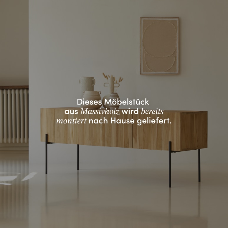 Honorine - Hoher TV Schrank aus massivem Teakholz 170 cm