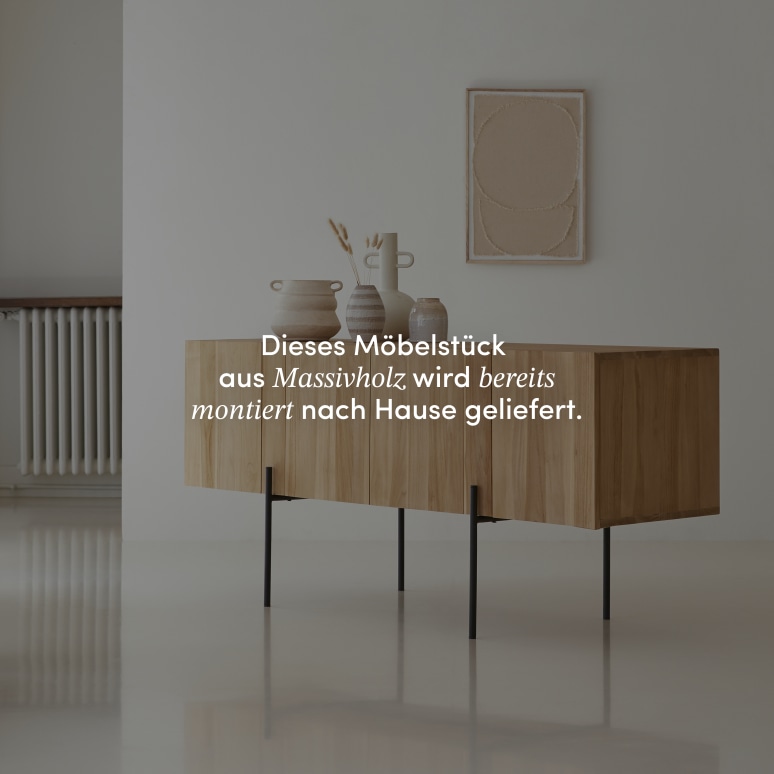 Honorine - Hohes Buffet aus massivem Teakholz 165 cm