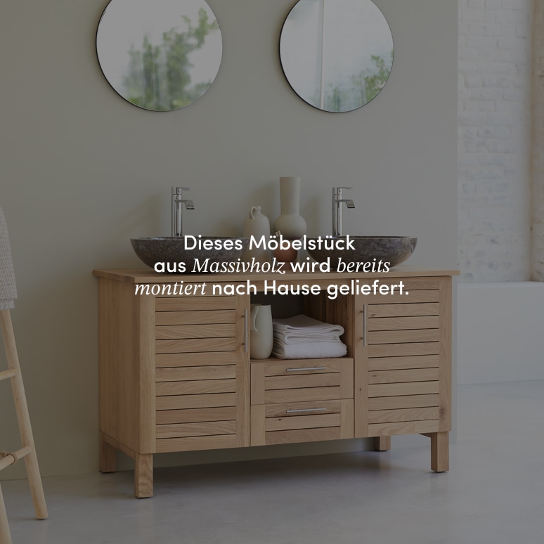 Soho - Waschtischunterschrank aus massiver Eiche 125 cm