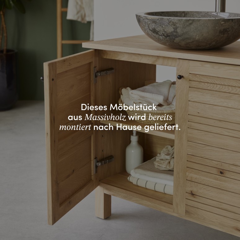 Soho - Waschtischunterschrank aus massiver Eiche 85 cm
