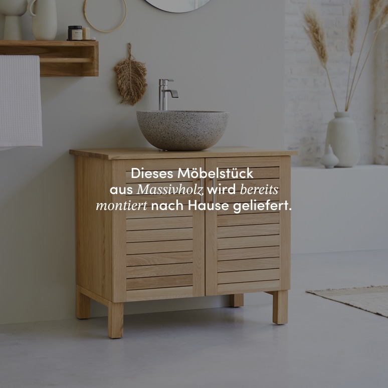 Soho - Waschtischunterschrank aus massiver Eiche 85 cm