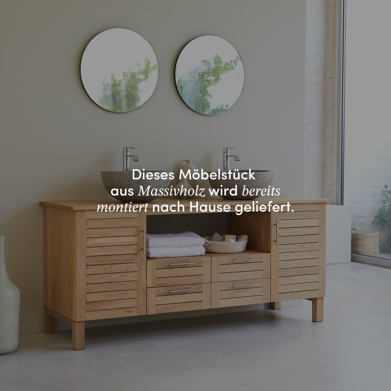Soho - Waschtischunterschrank aus massiver Eiche 165 cm
