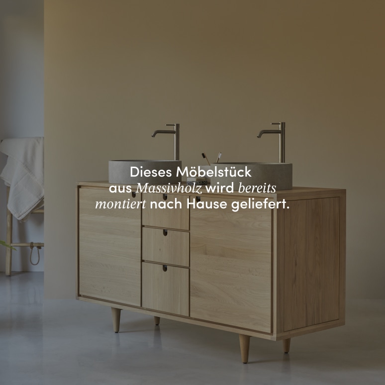 Jonàk - Waschtischunterschrank aus massiver Eiche 145 cm