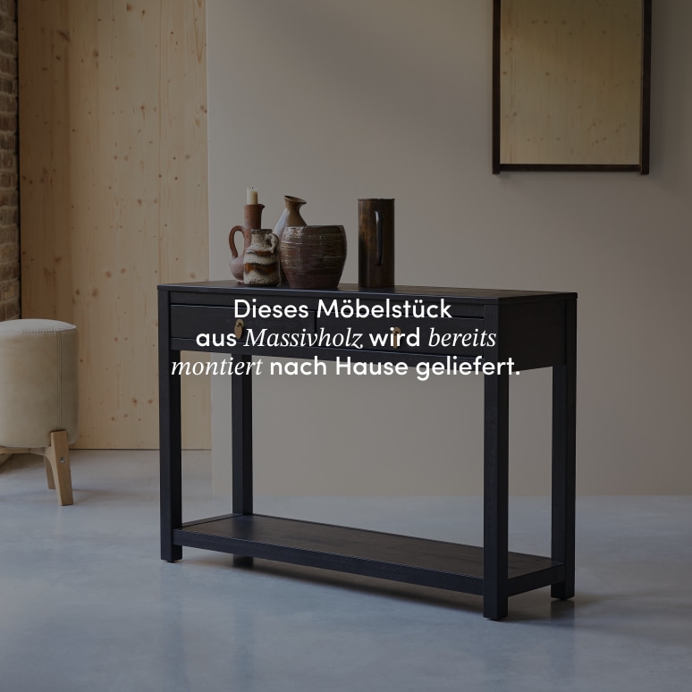 Zenaka - Konsole aus massivem Kiefernholz mit 2 Schubladen