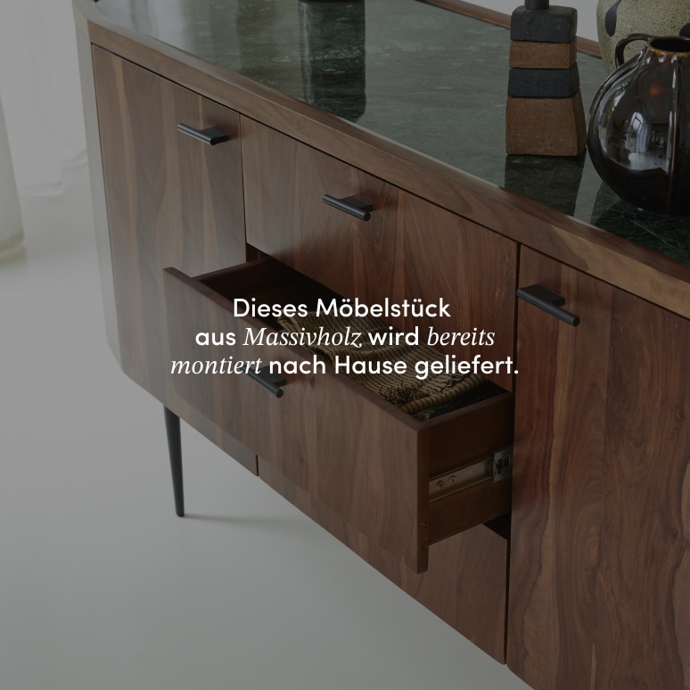 Jade - Buffet aus massivem Palisanderholz und Marmor 175 cm