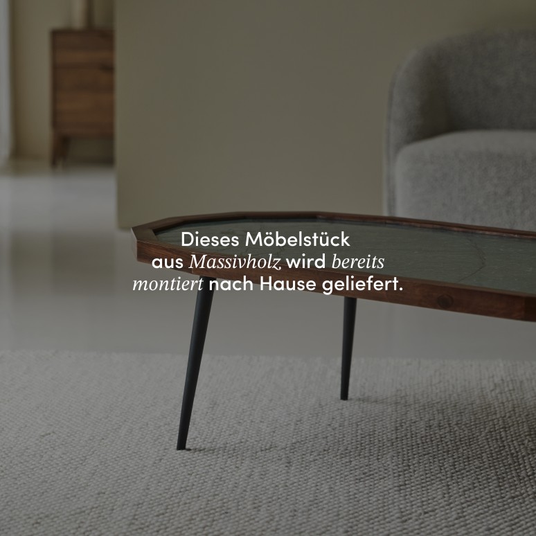 Jade - Couchtisch aus massivem Palisanderholz und Marmor