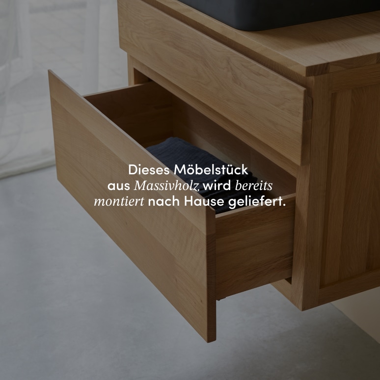 Jacob - Waschtischunterschrank aus massiver Eiche 80 cm
