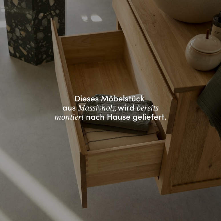 Jacob - Waschtischunterschrank aus massiver Eiche 80 cm