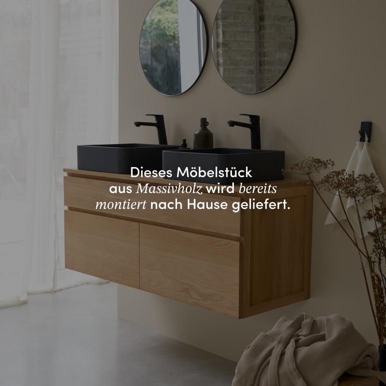 Jacob - Waschtischunterschrank aus massiver Eiche 120 cm