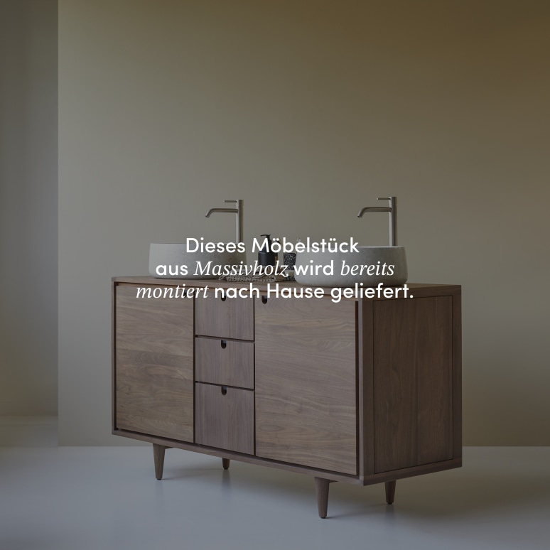 Jonàk - Waschtischunterschrank aus massivem Nussbaum 145 cm