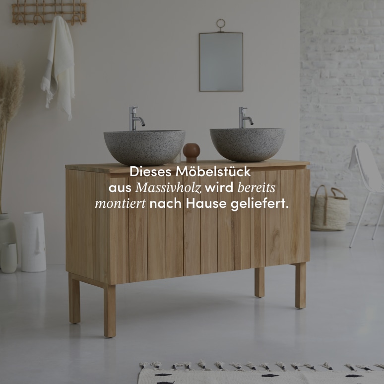 Jill - Waschtischunterschrank aus massivem Teakholz 120 cm