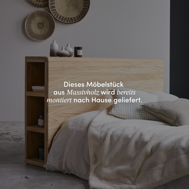 Bertie - Kopfteil aus Teak massiv mit Fächern 165 cm