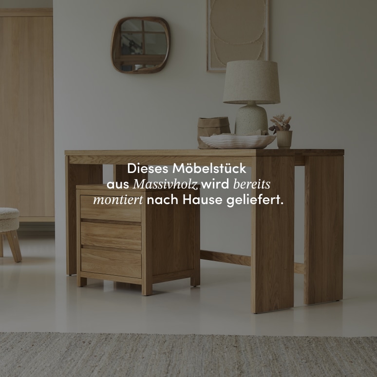 Eden - Schreibtisch aus massiver Eiche mit Schubladenmodul