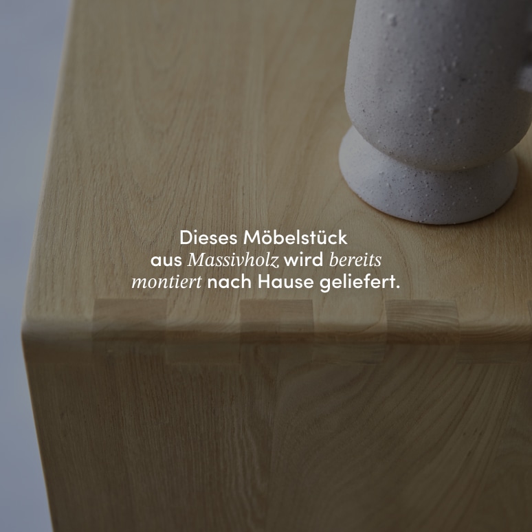 Luis - Hochschrank aus massiver Ulme und Rattangeflecht