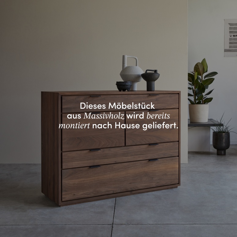 Senson - Kommode aus massivem Nussbaum