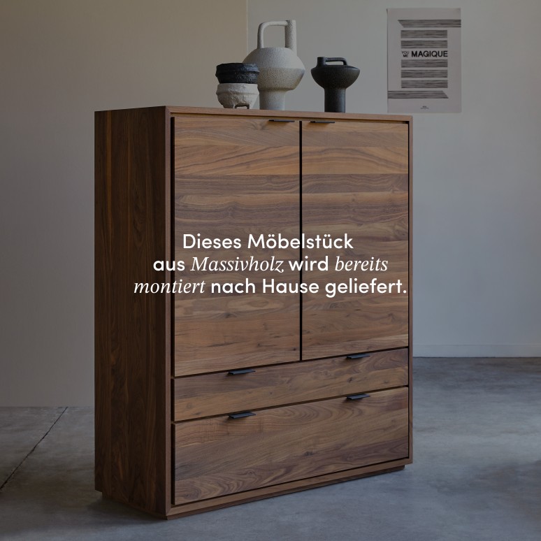 Senson - Garderobenschrank aus Massivnussbaum
