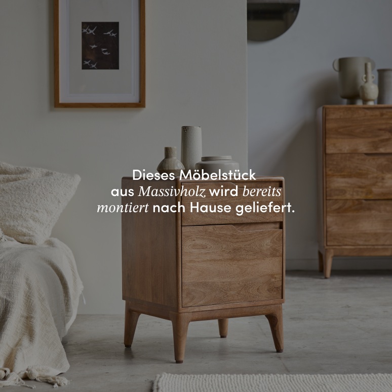 Gabrielle - Nachttisch aus massivem Mangoholz