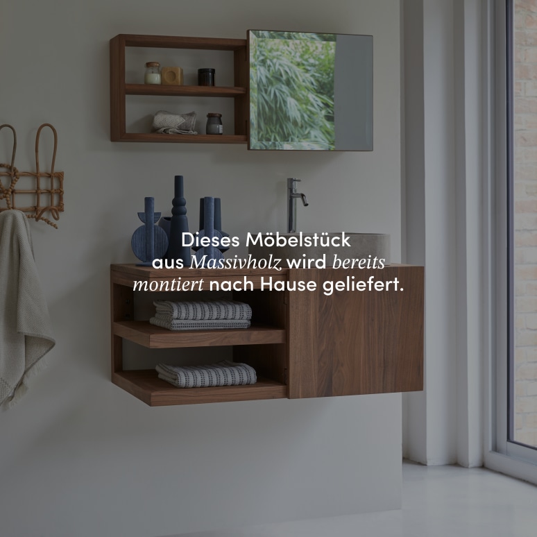 Typo - Waschtisch-Unterschrank aus Nussbaum massiv 90 cm