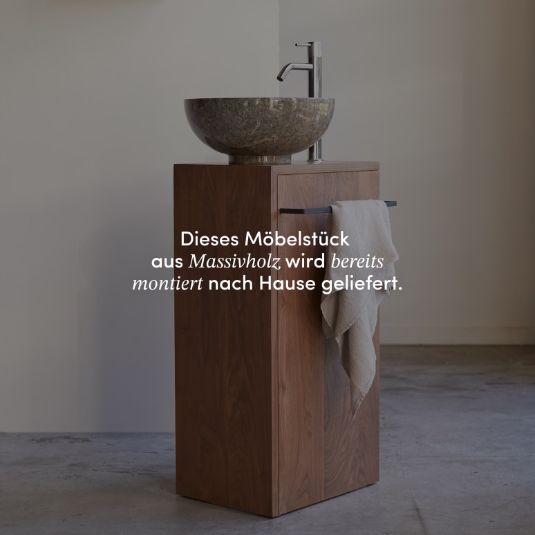 Stelle - Waschtisch-Unterschrank aus massivem Nussbaum