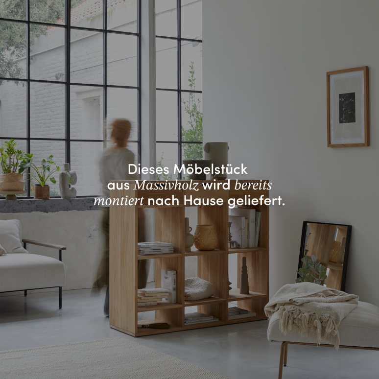Miho - Niedriges Bücherregal aus Teak massiv