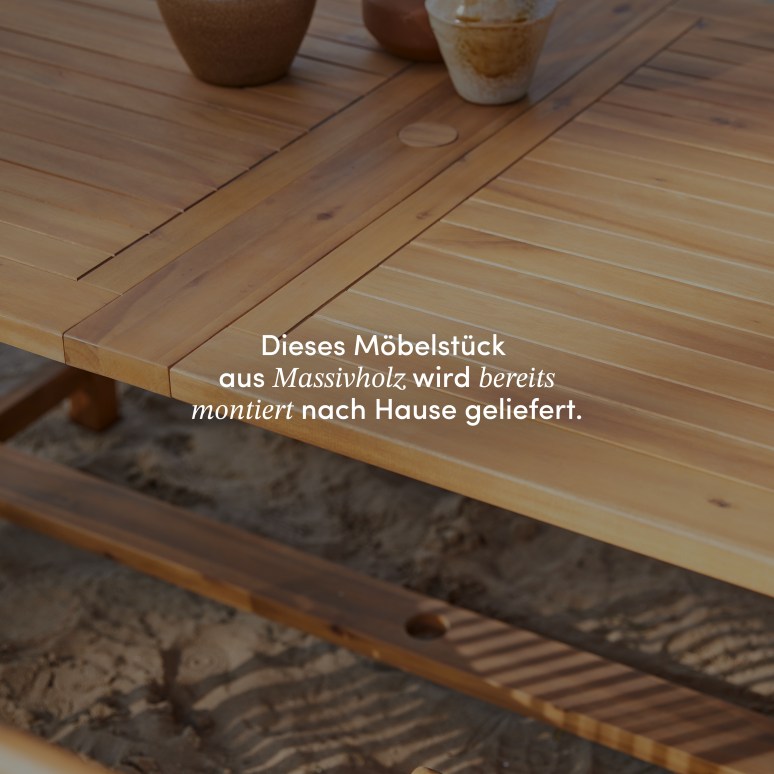 Capri - Rechteckiger Outdoor Tisch ausziehbar aus massiver Akazie 12 Pers.