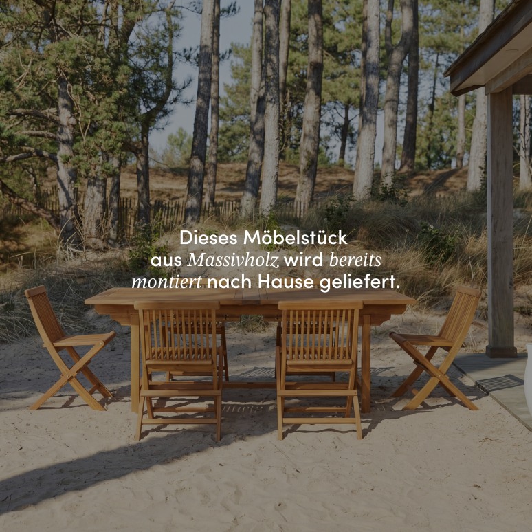 Capri - Rechteckige Outdoor Gartenmöbel Set aus massiver Akazie 12 Stühle