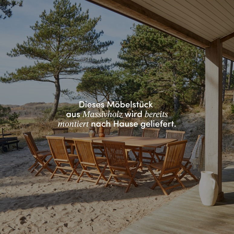 Capri - Rechteckige Outdoor Gartenmöbel Set aus massiver Akazie 12 Stühle