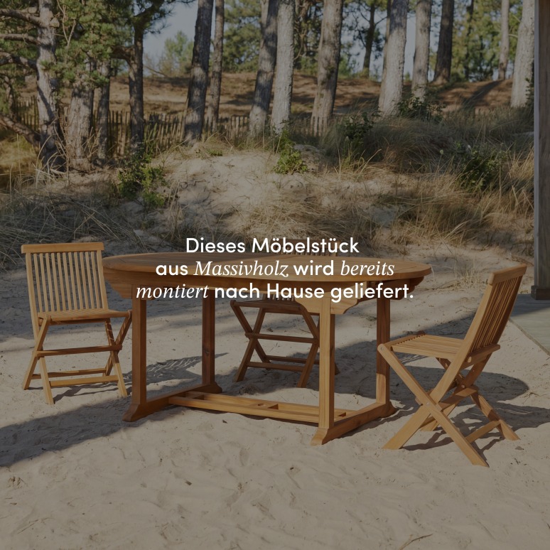 Capri - Ovaler Outdoor Tisch ausziehbar aus massiver Akazie 6/8 Pers.