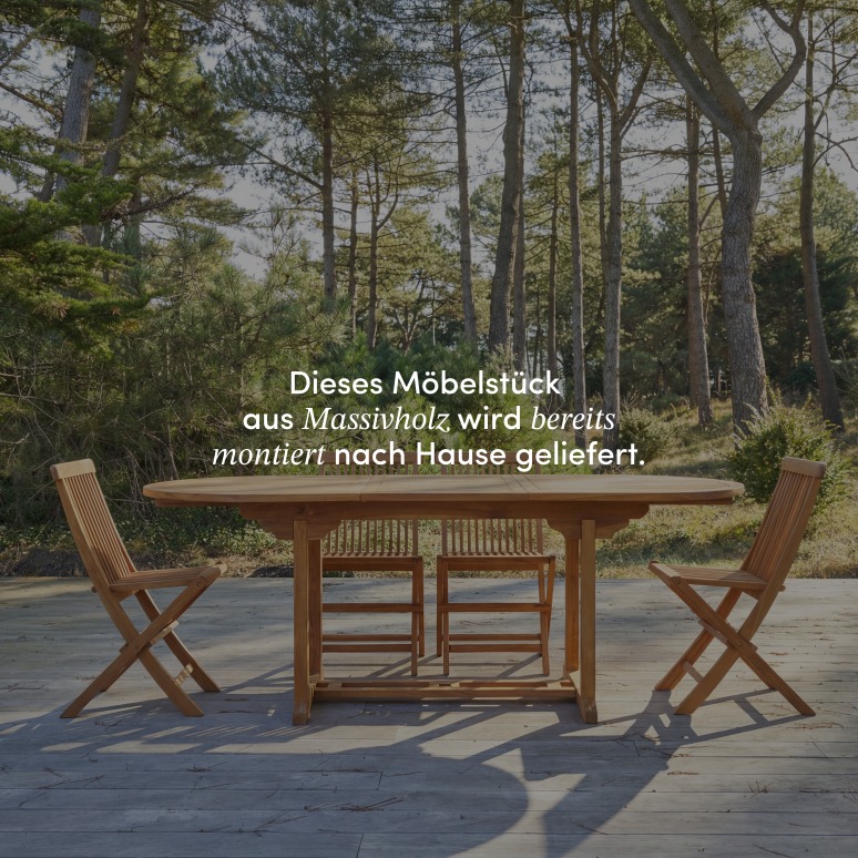Capri - Ovaler Outdoor Tisch ausziehbar aus massiver Akazie 8/10 Pers.