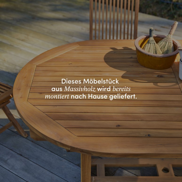 Capri - Ovaler Outdoor Tisch ausziehbar aus massiver Akazie 8/10 Pers.