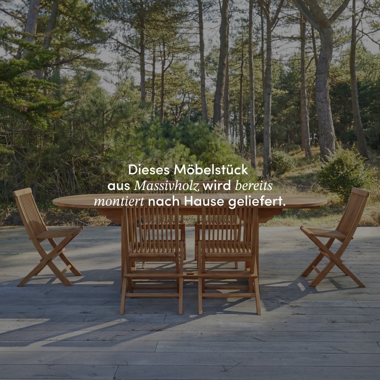 Capri - Outdoor Gartenmöbel Set aus massiver Akazie 6 Stühle