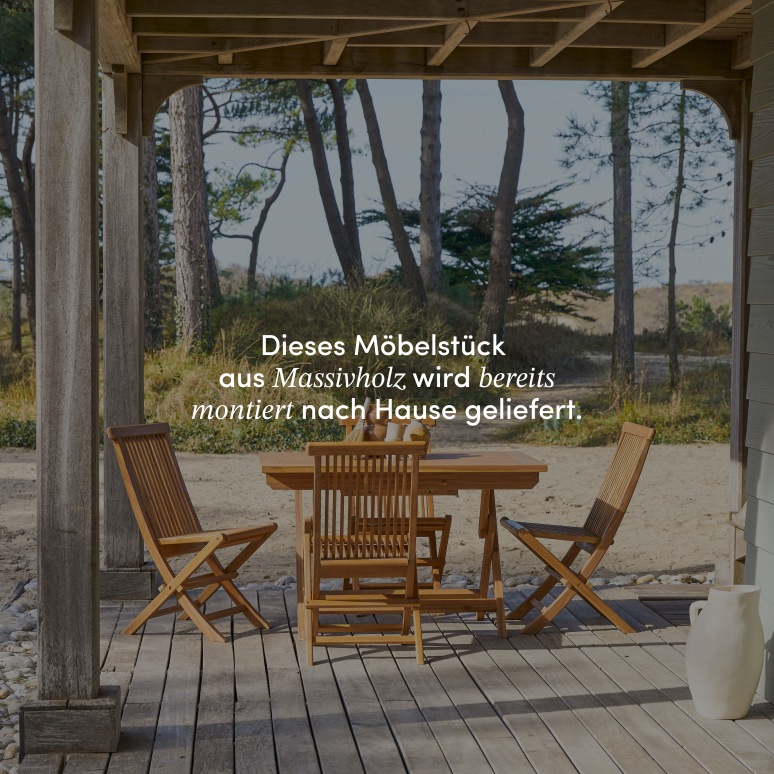 Capri - Outdoor Gartenmöbel Set aus massiver Akazie 4 Stühle