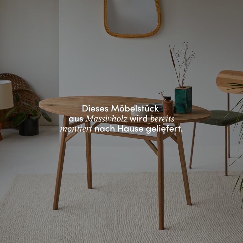 Elena - Ovaler Schreibtisch aus massivem recyceltem Teakholz