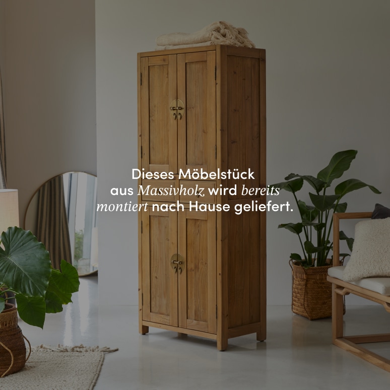 Yuki - Aufbewahrungsschrank Natur aus massiver recycelter Kiefer