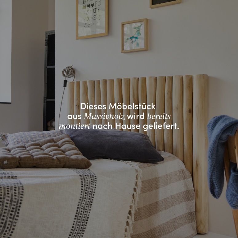 River - Bett-Kopfteil aus massivem Teak, 120 cm