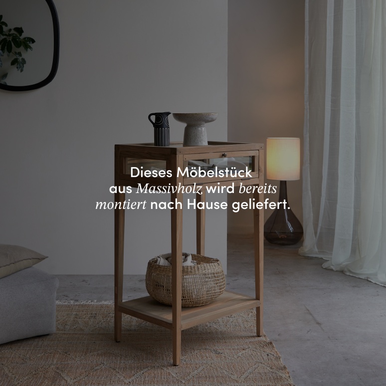 Inès - Verglaste Konsole aus massivem Recycling-Teakholz