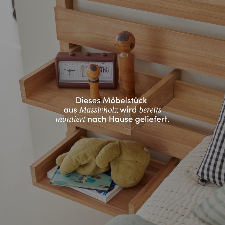 Urbain - Kinder-Kopfteil aus Teak massiv mit Ablagen 135 cm