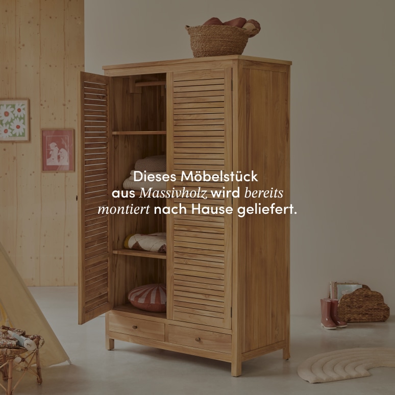 Suzette - Schrank für das Kinderzimmer aus massivem Teak