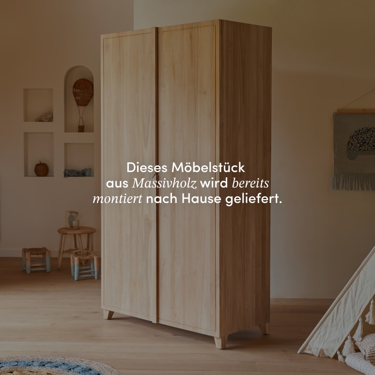 Greta - Kinderzimmerschrank aus massivem Teakholz