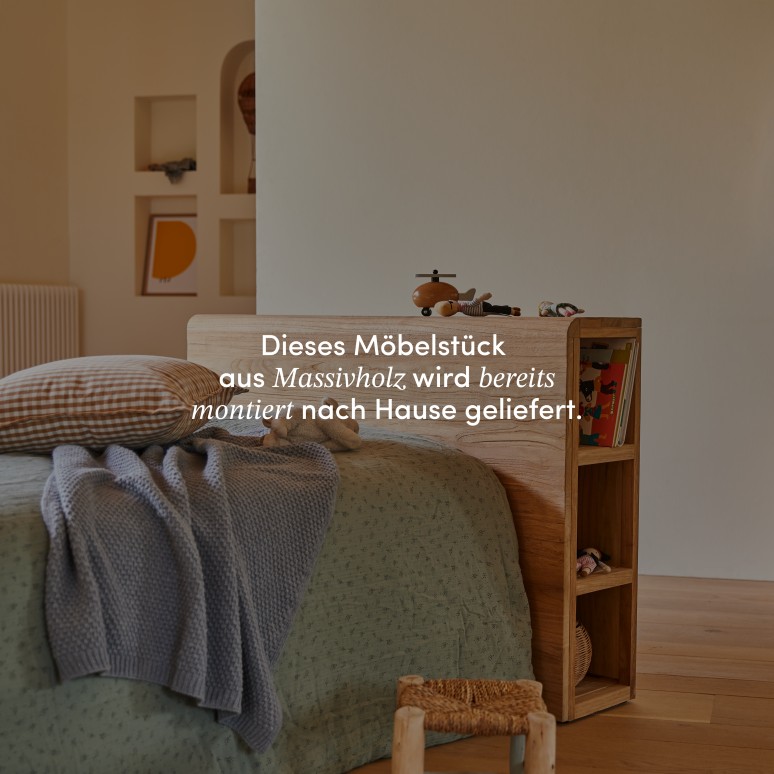 Bertie - Kinder-Kopfteil aus massivem Teakholz mit Fächern 120 cm