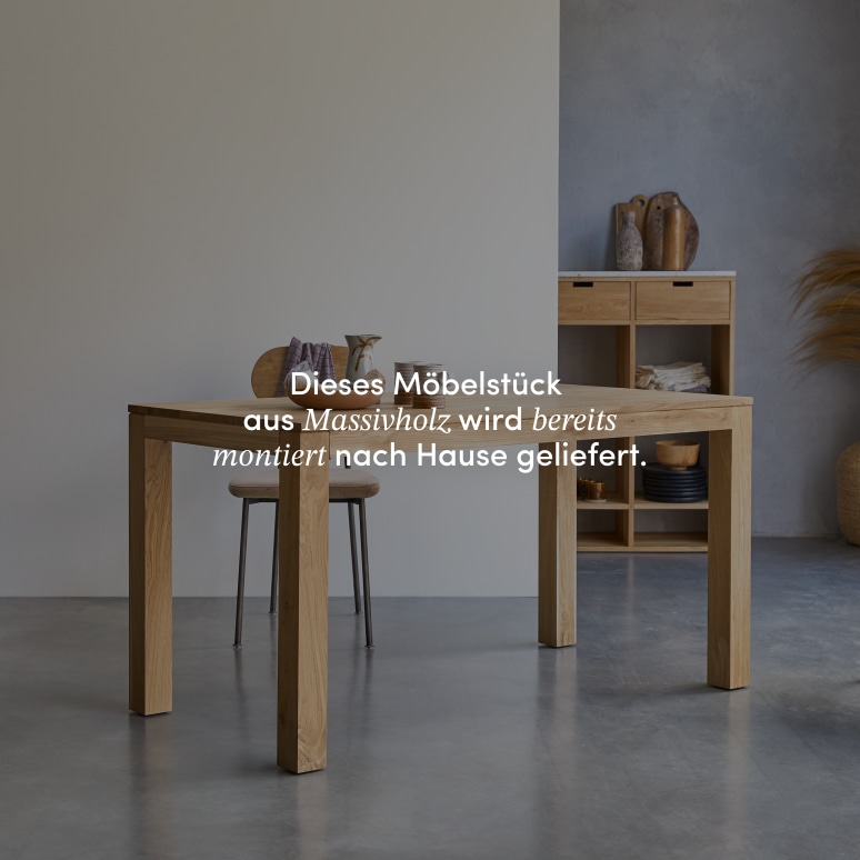 Eden - Rechteckiger Tisch aus massivem Eichenholz 4-6 Pers.