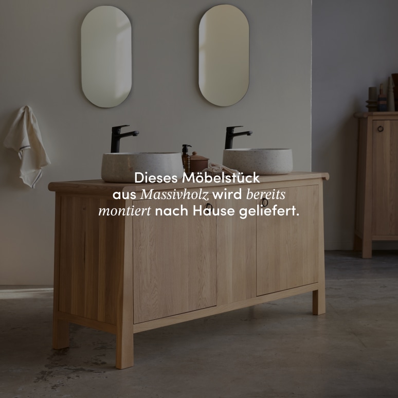 Volute - Waschtischunterschrank aus massiver Eiche 160 cm