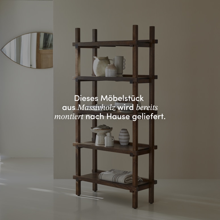 Arko - Hohes Bücherregal aus massivem Mangoholz