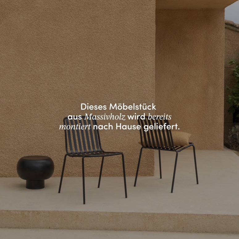 Téo - Gartenmöbel Set aus massivem Teak und schwarzem Metall 6 Plätze