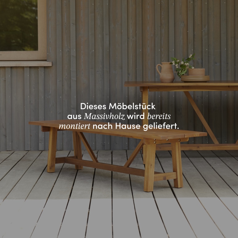 Alba - Gartenbank aus massiver Akazie