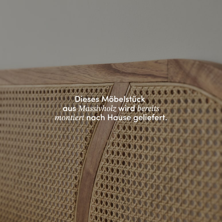 Billie - Kopfteil aus massivem Mindiholz und Rohrgeflecht 200 cm