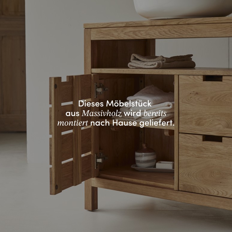 Serena - Waschtischunterschrank aus massiver Eiche 80 cm