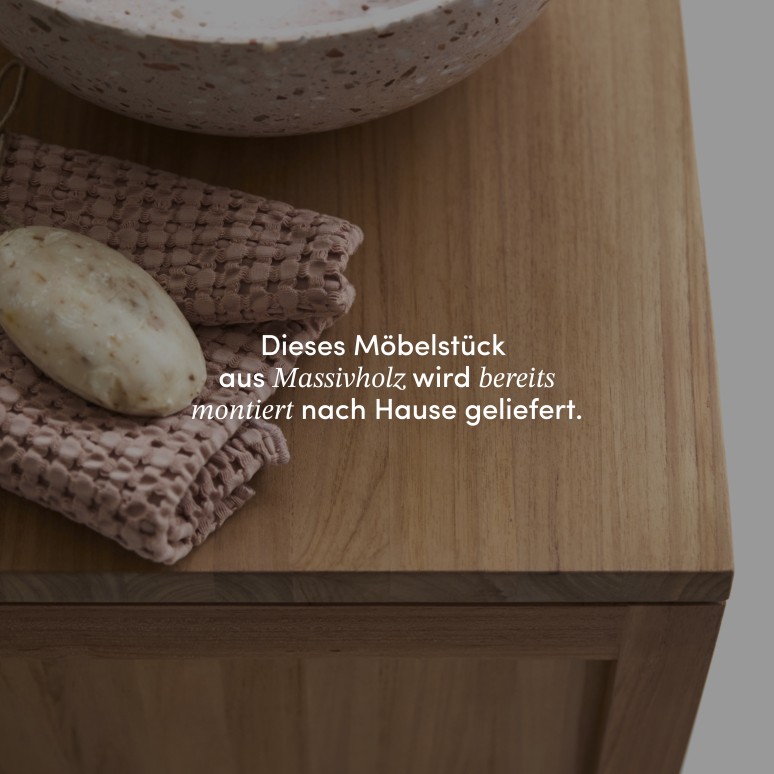 Serena - Waschtischunterschrank aus massivem Teakholz 80 cm